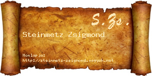 Steinmetz Zsigmond névjegykártya